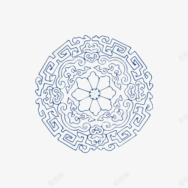 青花莲花清新纹理圆盘png免抠素材_新图网 https://ixintu.com 古典纹理 古典纹理素材 莲花清新纹理 青花纹理