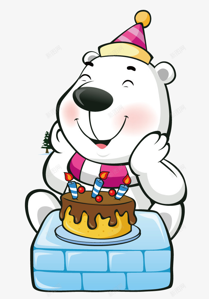 过生日的小熊矢量图ai免抠素材_新图网 https://ixintu.com 动物 卡通 小熊 生日 矢量图
