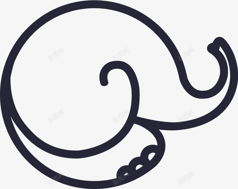 小象logo线性图标png_新图网 https://ixintu.com 小象logo线性
