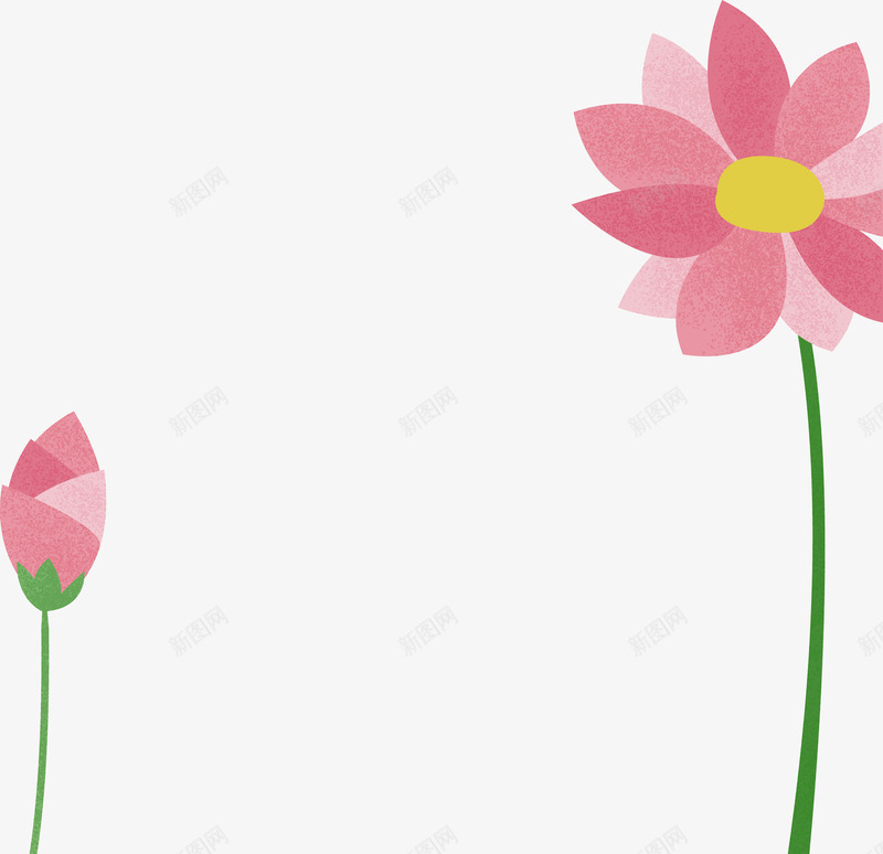 手绘海报卡通插画莲花png免抠素材_新图网 https://ixintu.com 卡通 插画 海报 莲花