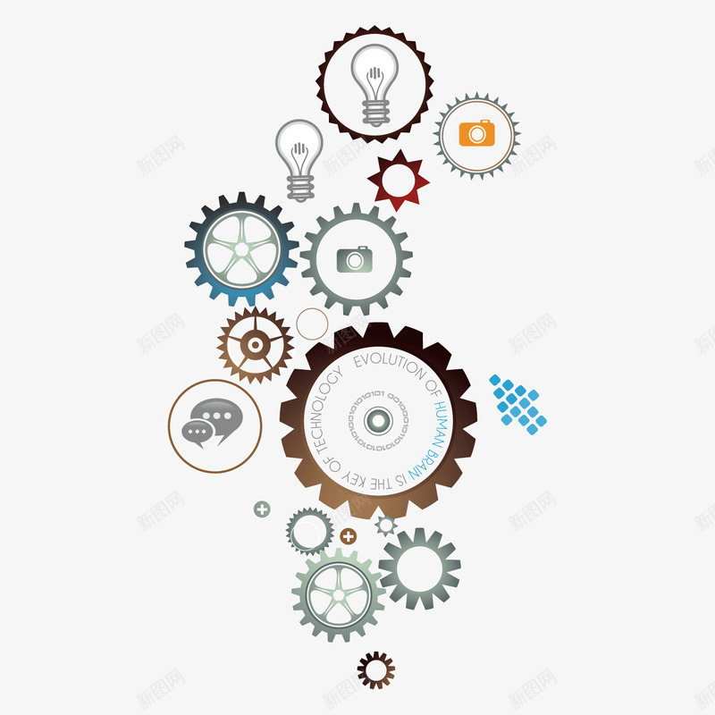 灰色商务齿轮矢量图ai免抠素材_新图网 https://ixintu.com 商务 灰色 素材 齿轮 矢量图