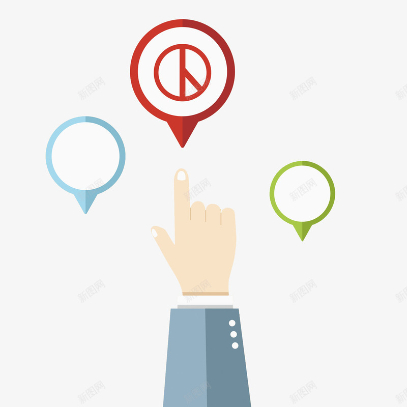 手指着的红框图标png_新图网 https://ixintu.com ppt 卡通 商务 图标 彩色 手 手绘 插图 边框