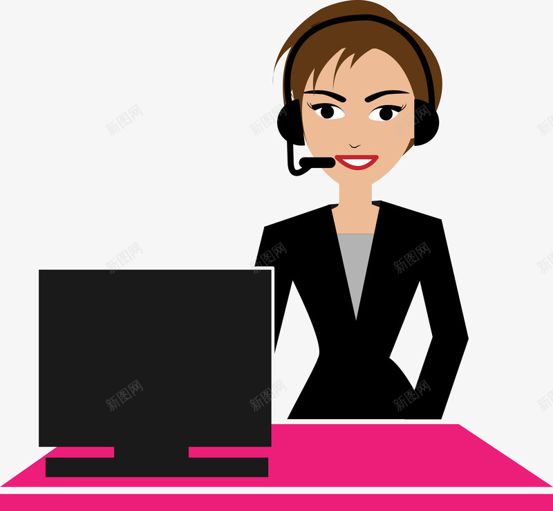 前台女职员png免抠素材_新图网 https://ixintu.com 人工客服 企业前台 企业咨询 公司前台 公司客服 客服 电话客服 白领 职员