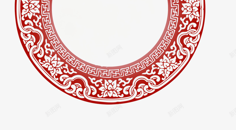 中国风红色剪纸圆框png免抠素材_新图网 https://ixintu.com 中国风 剪纸 圆框 红色