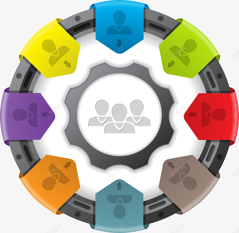 齿轮成员管理png免抠素材_新图网 https://ixintu.com 成员管理 灰色质感 矢量素材 项目管理 齿轮