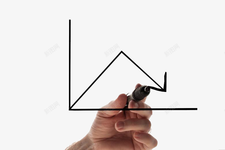 手绘折线图png免抠素材_新图网 https://ixintu.com 商务 手指 折线图 黑笔