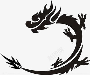 黑色龙png免抠素材_新图网 https://ixintu.com 剪纸 黑色 龙