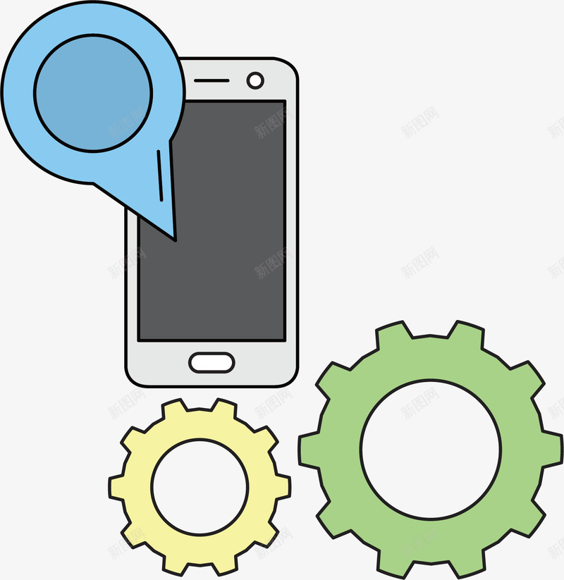 手机端应用维护图标png_新图网 https://ixintu.com 平台移植 手机端 矢量素材 齿轮