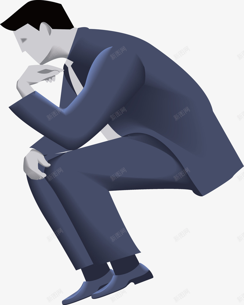 思考的企业家png免抠素材_新图网 https://ixintu.com 人物 企业家 卡通 思考