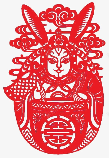 中国风兔爷年庆窗花剪纸png免抠素材_新图网 https://ixintu.com 中国风 兔爷 剪纸 窗花 红色