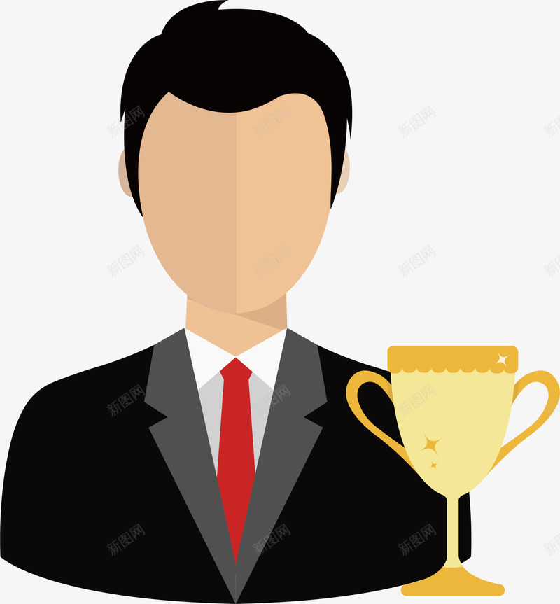 冠军奖杯商务男png免抠素材_新图网 https://ixintu.com 冠军 冠军奖杯 商务 商务男 奖杯 矢量png