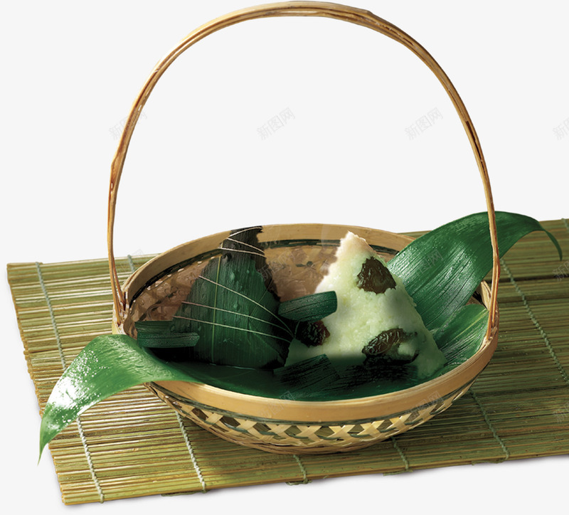花篮粽子食物凉席png免抠素材_新图网 https://ixintu.com 凉席 粽子 花篮 食物