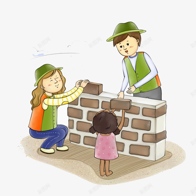 共建和谐家庭png免抠素材_新图网 https://ixintu.com 一家三口 一家人 亲情幸福 孩子 家庭 手绘卡通 父母 爸爸妈妈
