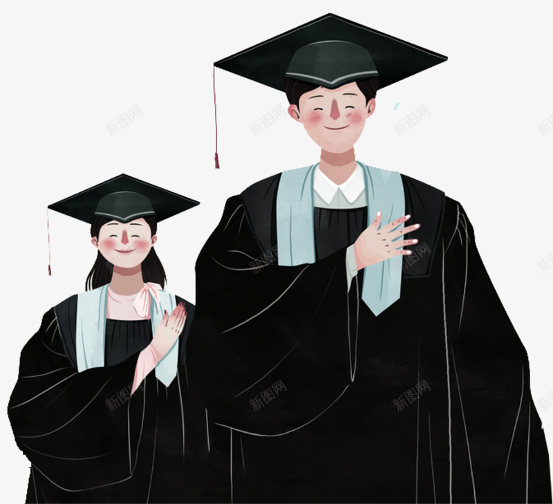 我们不后悔png免抠素材_新图网 https://ixintu.com 创意 博士帽 女孩 开心的心情 手 毕业季 男孩 设计