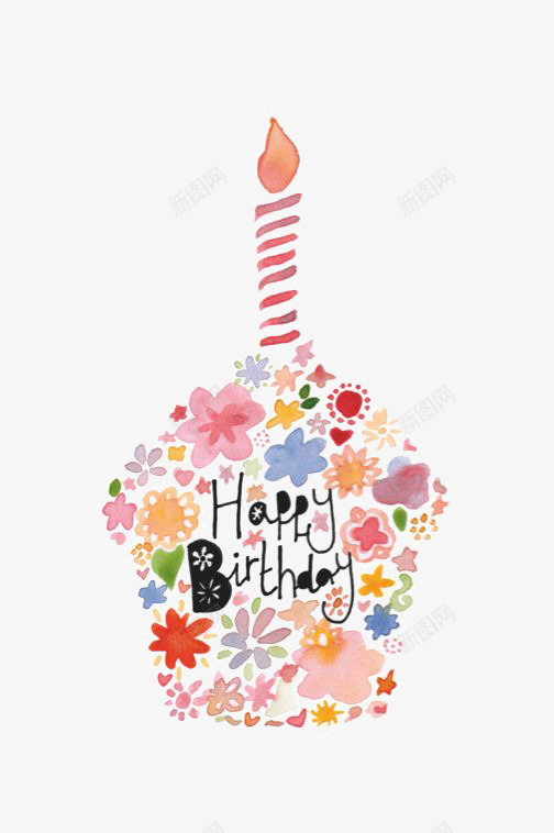蜡烛png免抠素材_新图网 https://ixintu.com birthday happy 手绘蜡烛 水彩小花 生日快乐 红色蜡烛