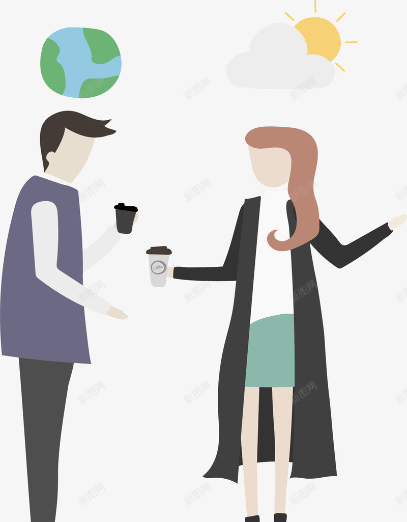环境保护两人对话矢量图ai免抠素材_新图网 https://ixintu.com 两人对话 两人聊天 对话 环保 环境保护 矢量png 矢量图