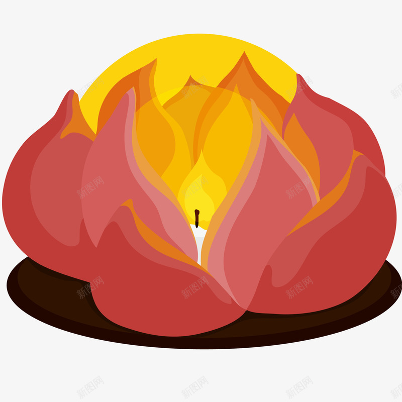 莲花灯矢量图图标ai_新图网 https://ixintu.com 中元节 图标设计 灯 矢量莲花灯免抠PNG 莲花 许愿灯 矢量图