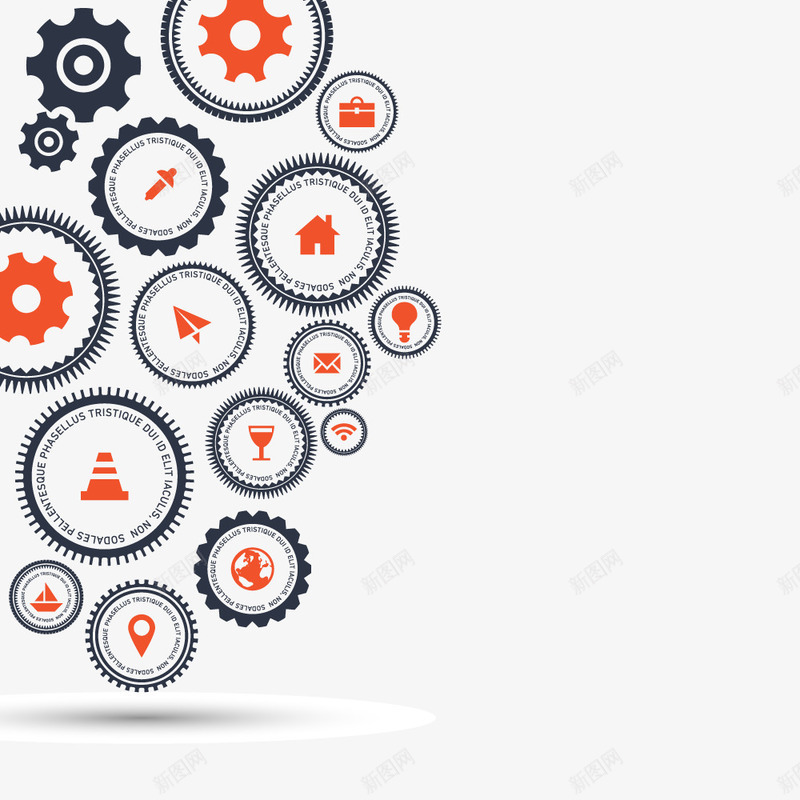 信息齿轮矢量图eps免抠素材_新图网 https://ixintu.com 高清 齿轮背景 矢量图
