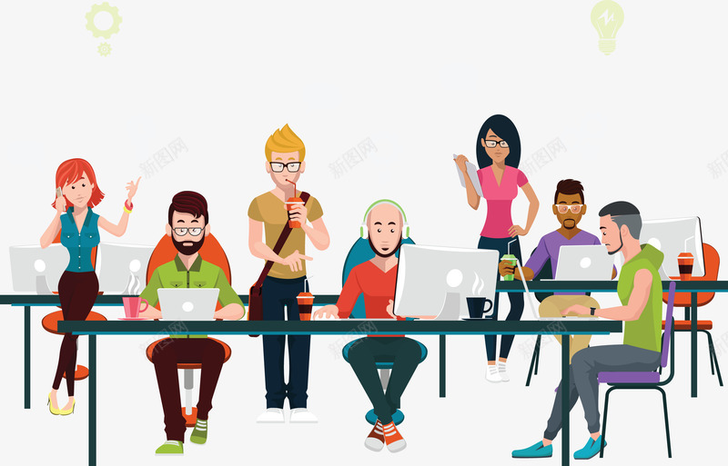 项目小组休息图png免抠素材_新图网 https://ixintu.com 创意几何 步骤目录 箭头 齿轮