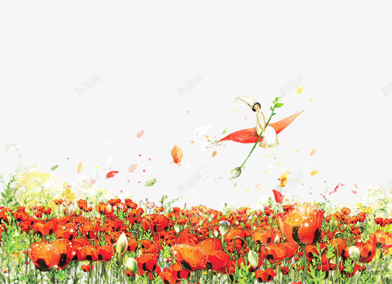 花仙子png免抠素材_新图网 https://ixintu.com 卡通 唯美 小花 彩虹 插画 清新 清新小草 环保 草丛 野花