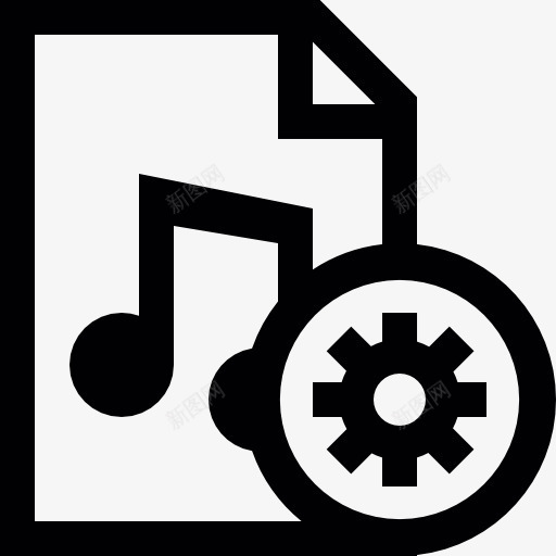音乐文件设置图标png_新图网 https://ixintu.com 文件 档案 音乐 颤音 齿轮