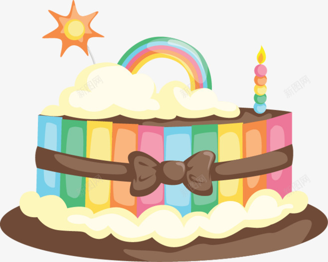 生日蛋糕可爱插画png免抠素材_新图网 https://ixintu.com 可爱 插画 生日 蛋糕