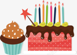 生日蛋糕蜡烛卡通蛋糕生日矢量图素材