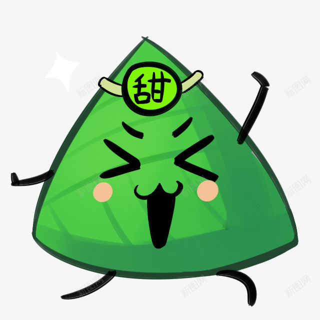 绿色卡通粽子装饰图案png免抠素材_新图网 https://ixintu.com 免抠PNG 卡通 粽子 绿色 装饰图案