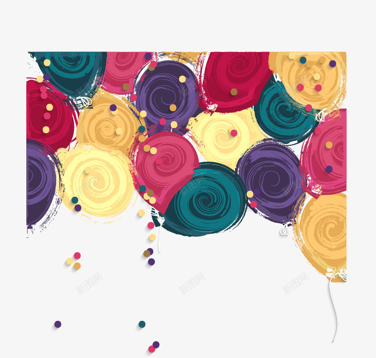 生日快乐水彩背景png免抠素材_新图网 https://ixintu.com 水彩背景矢量素材 生日快乐
