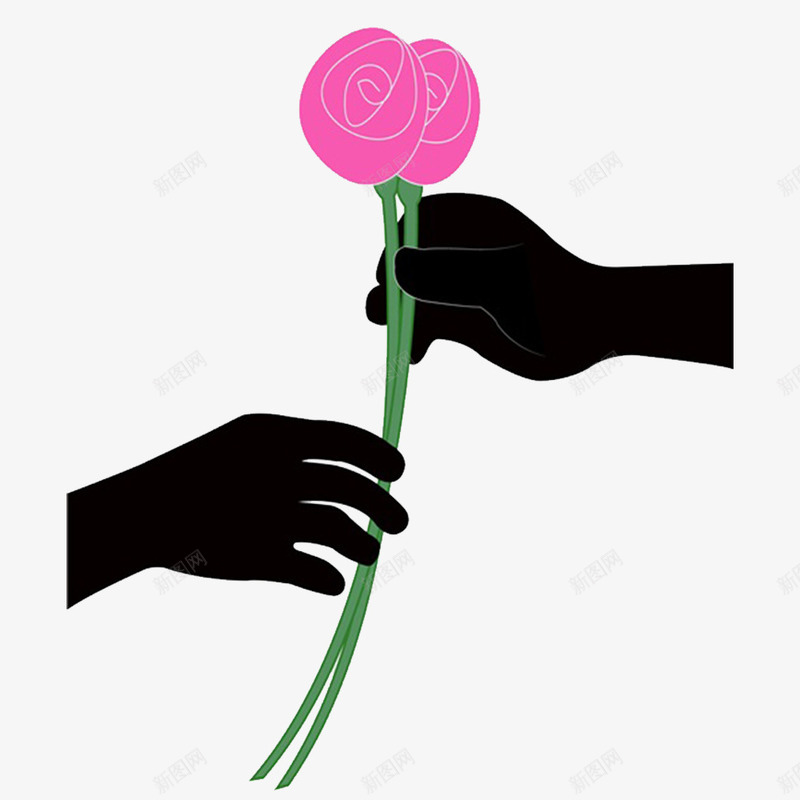 握花朵的手png免抠素材_新图网 https://ixintu.com 中指 勾引手指 卡通手指 手指食指指示 握花朵的手 花朵 鄙视 食指