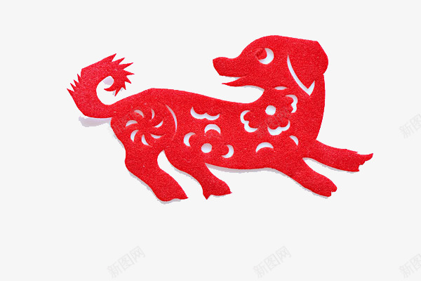 中国风剪纸png免抠素材_新图网 https://ixintu.com 中国风剪纸 免扣剪纸 剪纸狗 奔跑的狗 狗年 红色剪纸