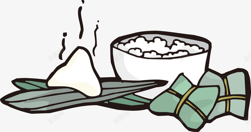 粽子和米饭png免抠素材_新图网 https://ixintu.com png素材 卡通粽子 米饭 粽子