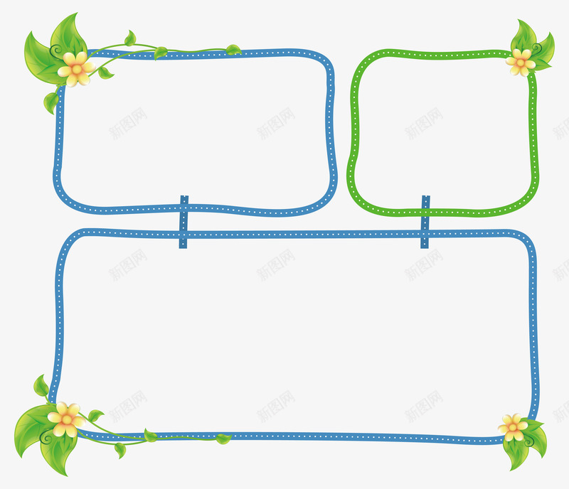 夏日植物清新创意边框矢量图ai免抠素材_新图网 https://ixintu.com 创意 夏日 植物 清新风格 边框 矢量图