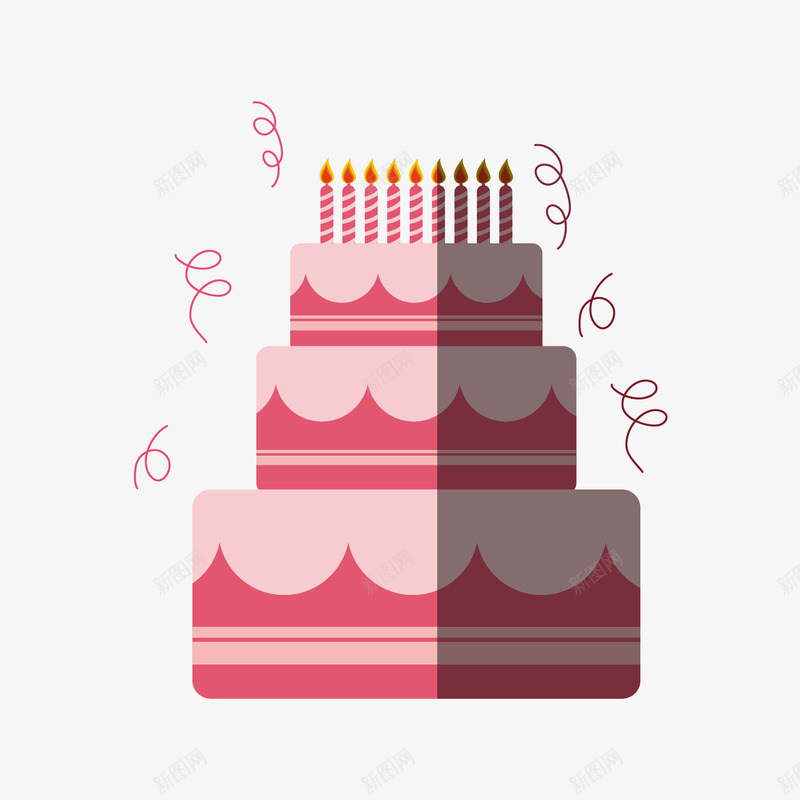 蛋糕png免抠素材_新图网 https://ixintu.com 巧克力 平面设计 扁平化 点心 生日蛋糕 蜡烛 西点 餐饮美食