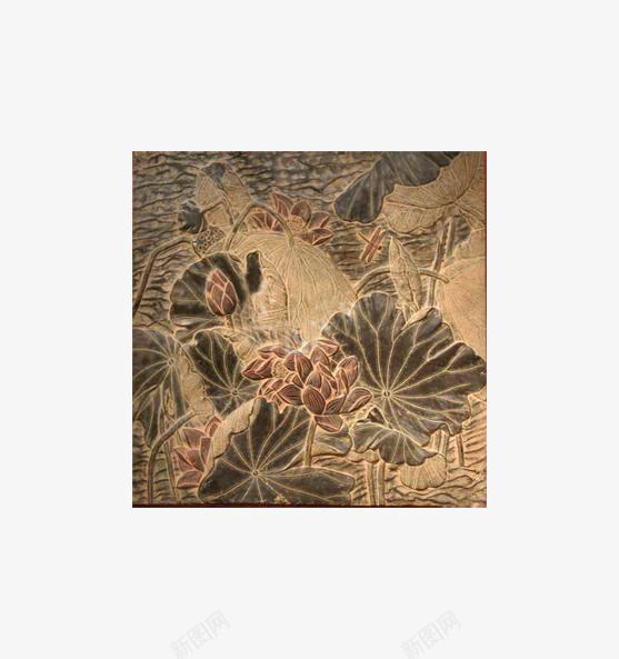 莲花壁画png免抠素材_新图网 https://ixintu.com 中国风 典雅 古风 艺术