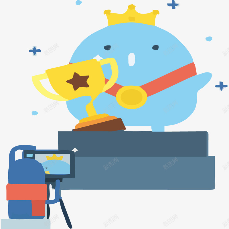 拿着奖杯的企鹅png免抠素材_新图网 https://ixintu.com 企鹅 免抠奖杯 免抠奖杯素材 创意 动物 奖杯