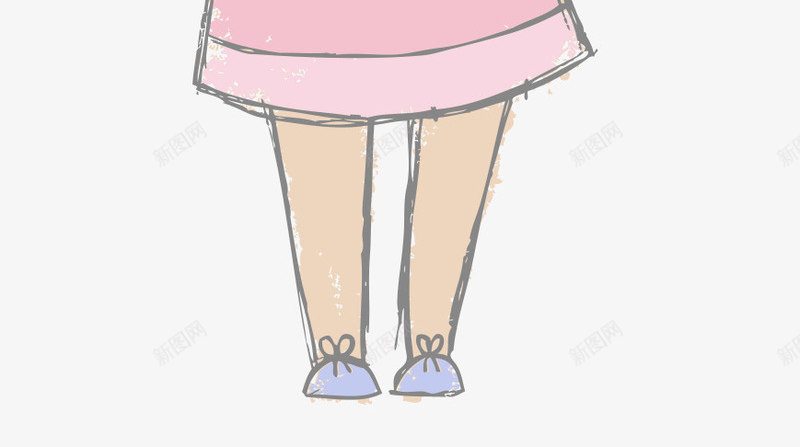 手绘长头发小女孩png免抠素材_新图网 https://ixintu.com 儿童 卡通漫画 可爱的小朋友 女孩 孩子 小女孩 小盆友 幼儿园 男孩
