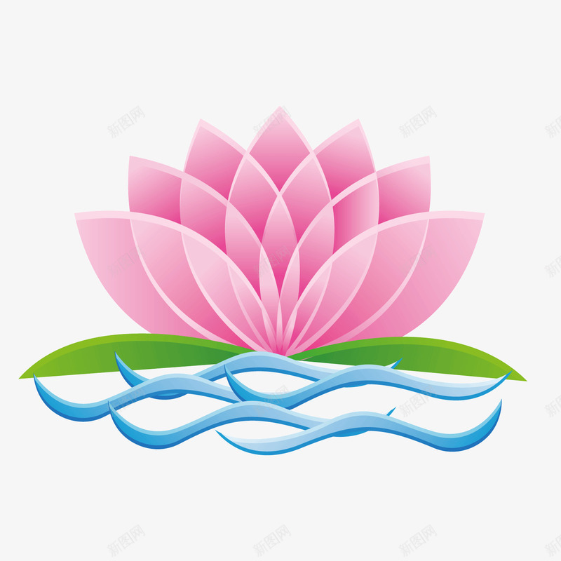 粉色莲花矢量图ai免抠素材_新图网 https://ixintu.com 植物 粉色 素材 莲花 矢量图