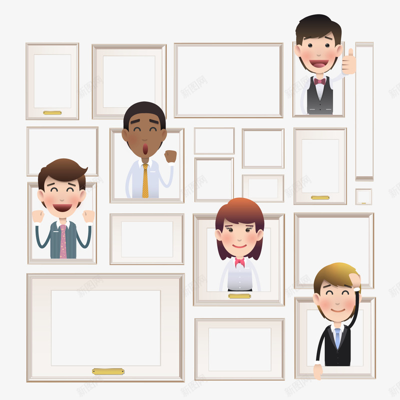 照片墙png免抠素材_新图网 https://ixintu.com 上班族 开心 教育 装饰