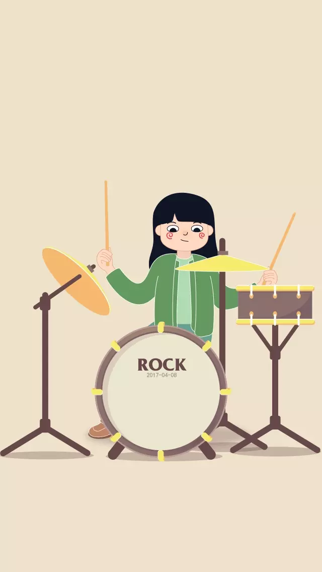 rock架子鼓摇滚音乐理想生活录动态插画gif壁纸图标