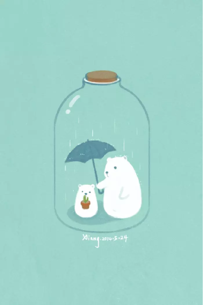 壁纸动物卖萌可爱套图北极熊玻璃瓶GIF动态图图标