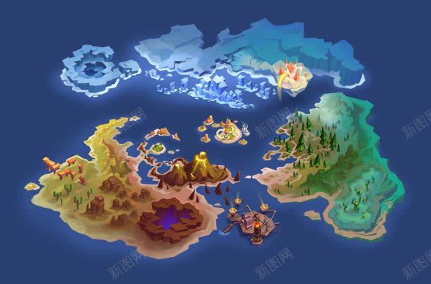 卡通岛屿游戏地图jpg设计背景_新图网 https://ixintu.com 卡通 地图 岛屿 游戏