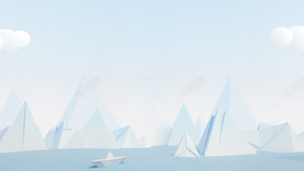 卡通白色海面上的冰山海报背景背景