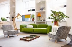 多功能沙发绿色绿色家居沙发客厅海报背景高清图片