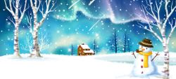 雪景海报素材唯美星空梦幻海报背景高清图片