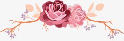 情人节矢量标签蔷薇花花藤标签高清图片