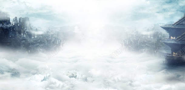白色薄雾梦幻城堡jpg设计背景_新图网 https://ixintu.com 城堡 梦幻 白色 薄雾