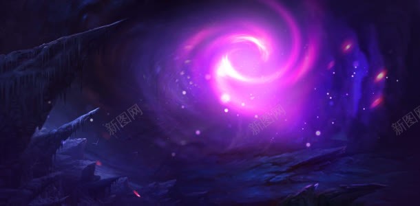 紫色神秘漩涡游戏场景背景