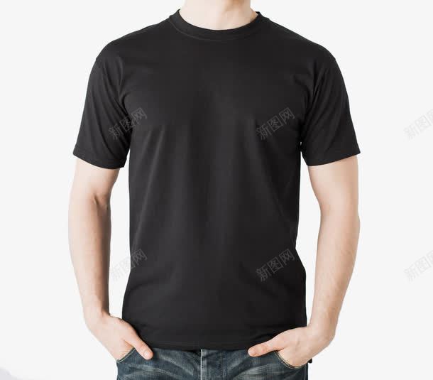 黑色T恤png免抠素材_新图网 https://ixintu.com T恤 半袖 模特 黑色