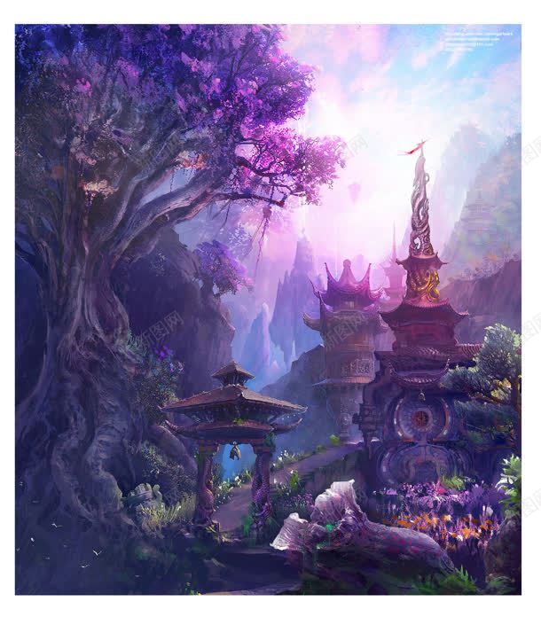 紫色梦幻仙境壁纸jpg设计背景_新图网 https://ixintu.com 仙境 壁纸 梦幻 紫色